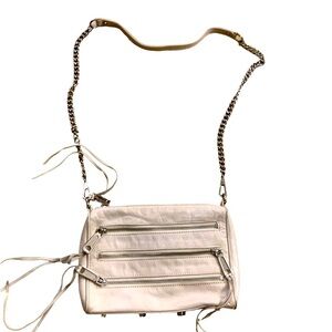 Rebecca Minkoff | Leather Mini Mac Tassels Zipper Detail Cream White Crossbody